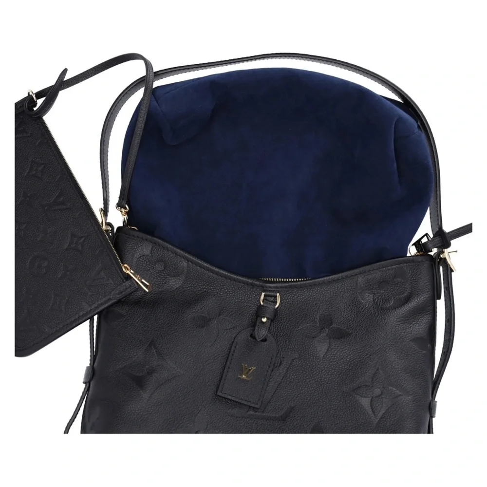 Louis Vuitton Carryall Zip NM PM Hobo M46288 Noir Monogram Empreinte + Pouch
